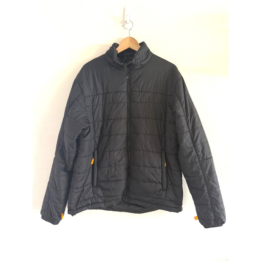 Quark Expeditions Mens Large Black Quilted Puffer Jacket Full Zip Polar Outdoor